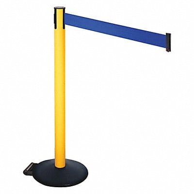 Barrier Post PVC Post Blue Belt w/Wheels