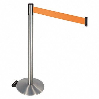 Barrier Post Orange Belt w/Wheels 40in H