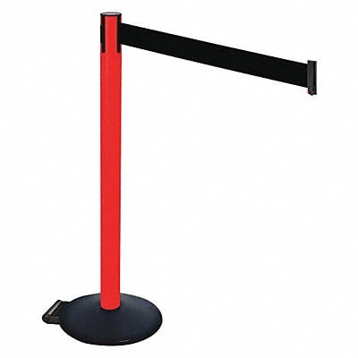 Barrier Post PVC Post Blk Belt w/Wheels