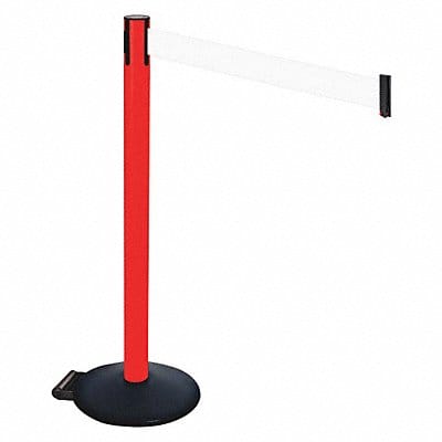 Barrier Post Black White Belt w/Wheels