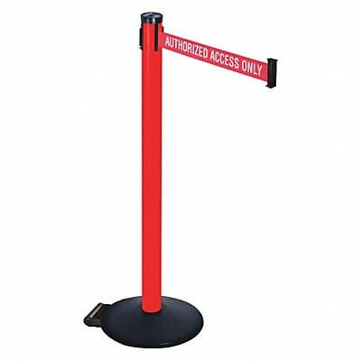 Barrier Post Red/White Belt Text Black