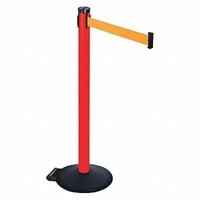 Barrier Post PVC Post Blk Orange Belt