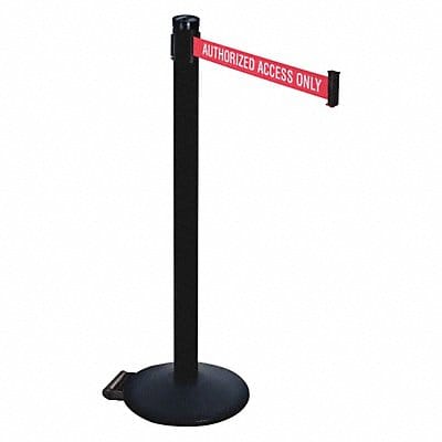 Barrier Post Red/White Belt Text Black