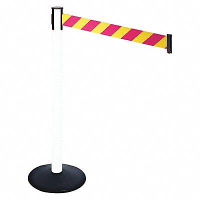 Barrier Post PVC Post Magenta/Ylw Belt