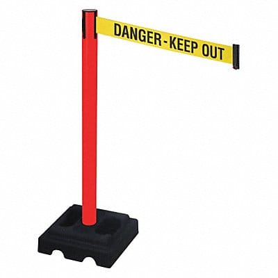 Barrier Post Ylw/Blk Text Square 40in. H