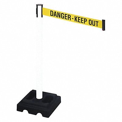 Barrier Post Ylw/Blk Text Square 40in. H