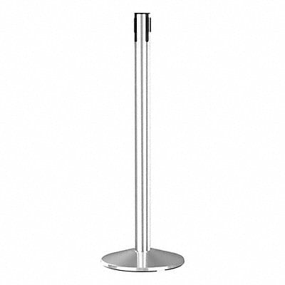 Belt Barrier Receiver Post Silver Sloped