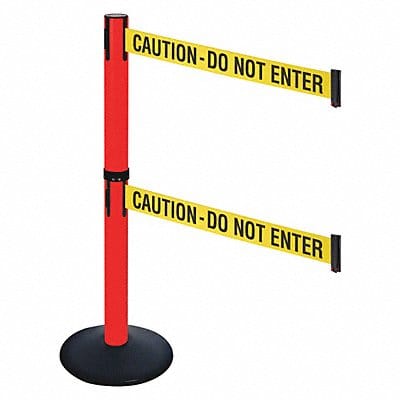 Barrier Post PVC Post Ylw/Blk Text 40inH