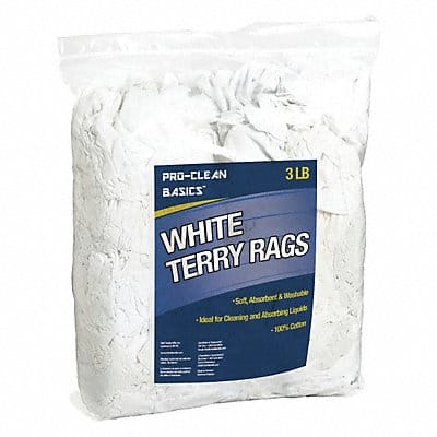 White Terry Cloth Remnants 3 lb Bag