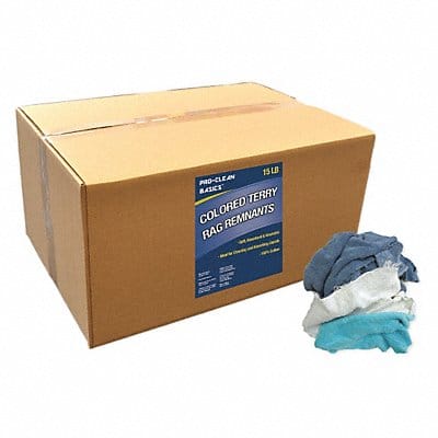 Colored Terry Cloth Remnants 15 lb Box