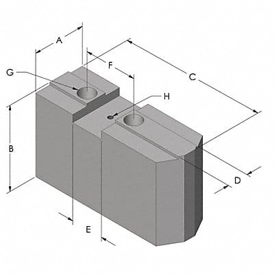 Lathe Jaw 3/4 Aluminum