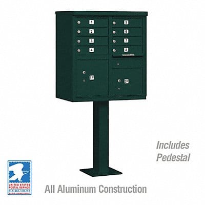 Cluster Box Unit Green 10 Doors 18 in W