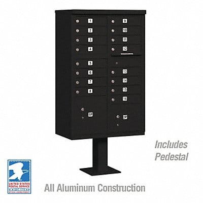 Cluster Box Unit Black 18 Doors 18 in W