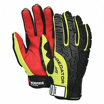 Gloves M Hi Vis Yellow/Black/Red PR