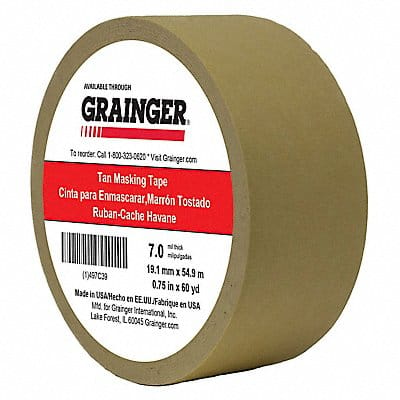 Masking Tape 3/4 W 60 yd L Tan