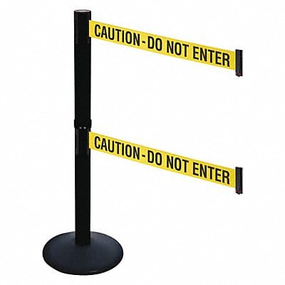 Barrier Post PVC Post Black Ylw/Blk Text