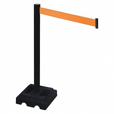 Barrier Post Black Orange Belt Square