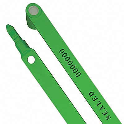 Strap Seals Green Plastic PK50