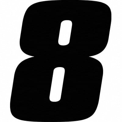 Number Label Blk 5-1/2 in H No 8 PK12