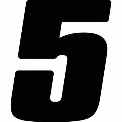 Number Label Blk Vinyl 7 in H No 5 PK3