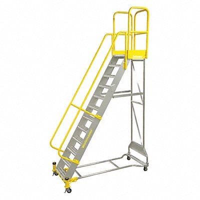 Rolling Ladder 122 in H Aluminum 8 Steps