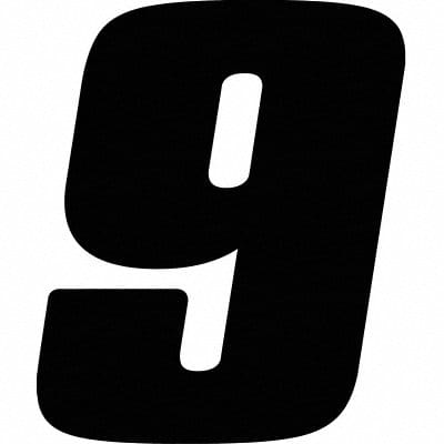 Number Label Blk Vinyl 4 in H No 9 PK3