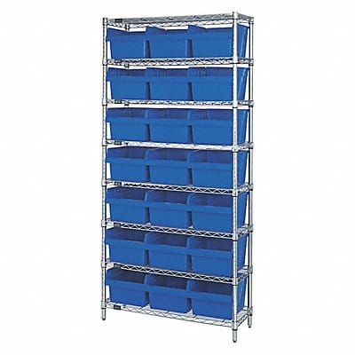 Bin Shlvng 36inx74inx12in Blue