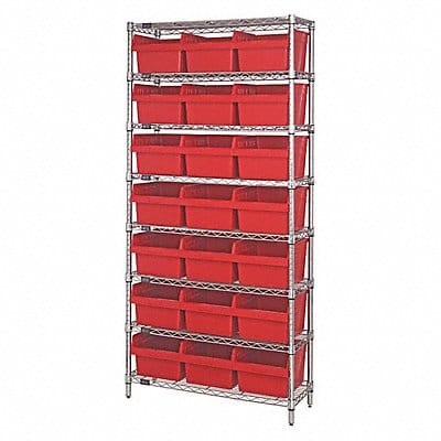 Bin Shlvng 36inx74inx12in Red