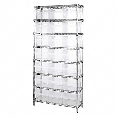 Bin Shlvng 36inx74inx12in Clear