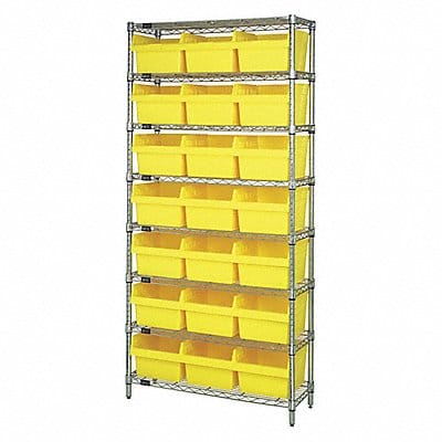 Bin Shlvng 36inx74inx12in Yellow