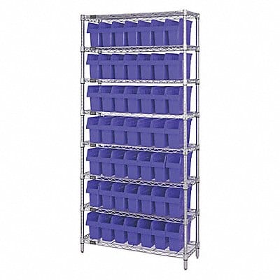 Bin Shlvng 36inx74inx12in Blue