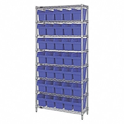 Bin Shlvng 36inx74inx12in Blue