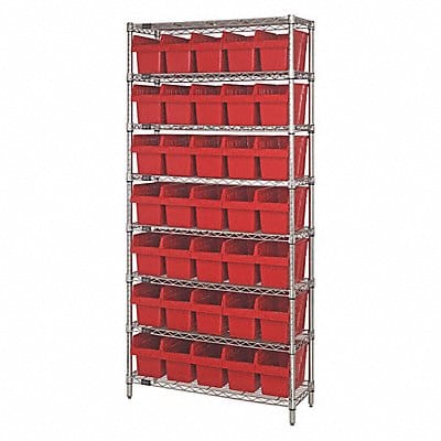 Bin Shlvng 36inx74inx12in Red