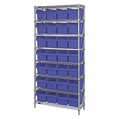 Bin Shlvng 36inx74inx12in Blue