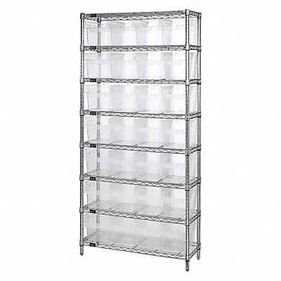 Bin Shlvng 36inx74inx12in Clear