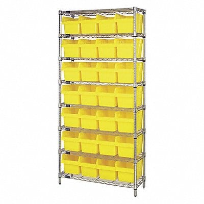 Bin Shlvng 36inx74inx12in Yellow