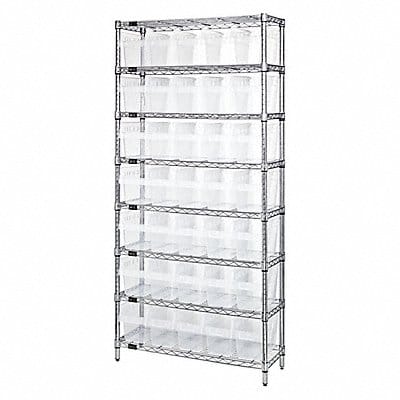 Bin Shlvng 36inx74inx18in Clear