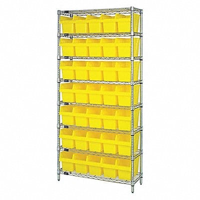 Bin Shlvng 36inx74inx18in Yellow