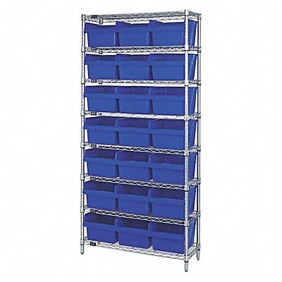 Bin Shlvng 36inx74inx24in Blue