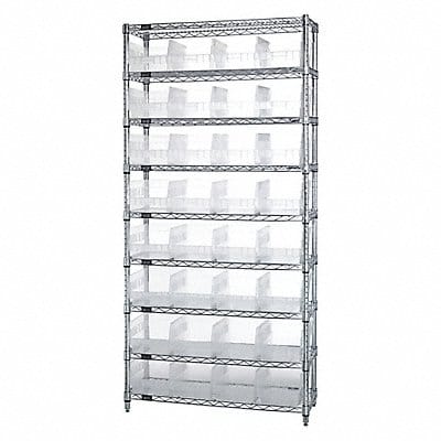 Bin Shlvng 36inx74inx12in Clear