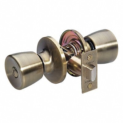 Knob Lockset Tulip Style Antique Brass