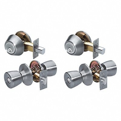 Knob Lockset Tulip Style Satin Nickel