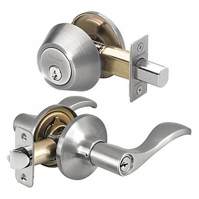 Lever Lockset Satin Nickel Wave Style