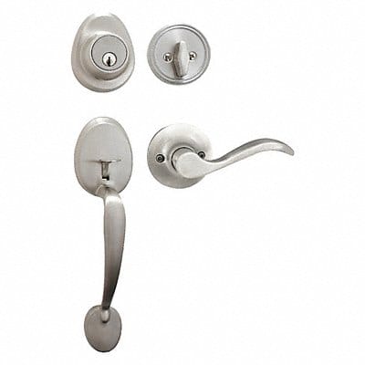 Lever Lockset Satin Nickel Wave Style