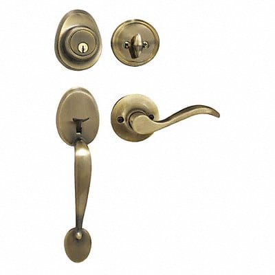 Lever Lockset Antique Brass Wave Style