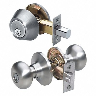 Knob Lockset Biscuit Style Satin Nickel