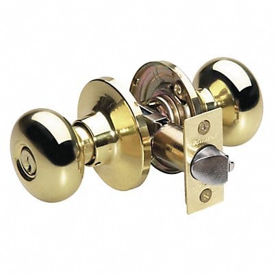 Knob Lockset Biscuit Style Polished Brss