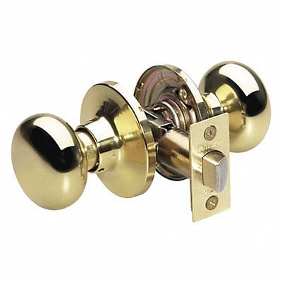 Knob Lockset Biscuit Style Polished Brss