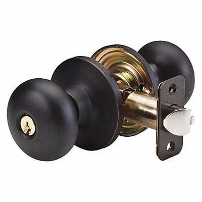 Knob Lockset Biscuit Style Aged Bronze