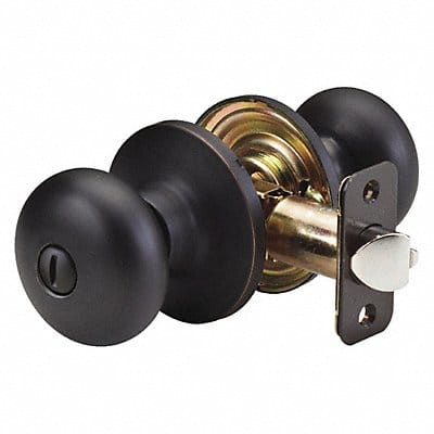 Knob Lockset Biscuit Style Aged Bronze